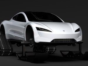 tesla roadster ski 2018 3D Модель
