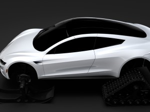 tesla roadster ski 2018 3D Модель