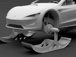 tesla roadster ski 2018 3D Model