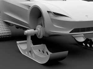 tesla roadster ski 2018 3D Model
