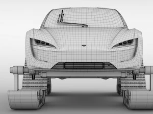 tesla roadster ski 2018 3D Model