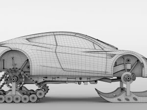 tesla roadster ski 2018 3D Model