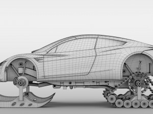 tesla roadster ski 2018 3D Модель