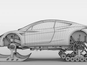 tesla roadster ski 2018 3D Model