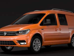 volkswagen caddy maxi crew bus 2018 3D 모델