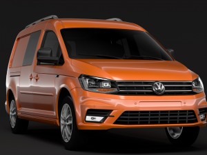 volkswagen caddy maxi crew bus 2018 3D 모델
