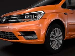 volkswagen caddy maxi crew bus 2018 3D 모델