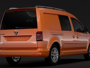 volkswagen caddy maxi crew bus 2018 3D 모델
