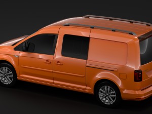 volkswagen caddy maxi crew bus 2018 3D 모델