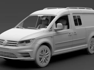 volkswagen caddy maxi crew bus 2018 3D Model