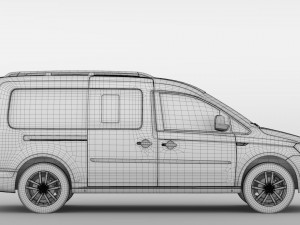volkswagen caddy maxi crew bus 2018 3D 모델