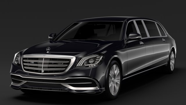 mercedes maybach s 650 pullman guard vv222 2018 Modelo 3D .c4d .max .obj .3ds .fbx .stl .blend 