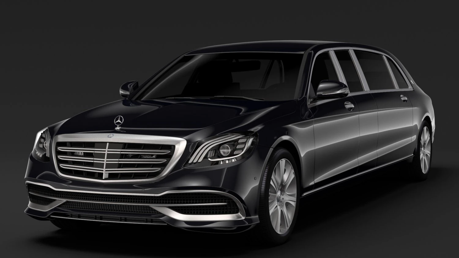 mercedes maybach s 650 pullman guard vv222 2018 3D Model .c4d .max .obj .3ds .fbx .stl .blend 