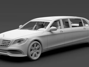 mercedes maybach s 650 pullman guard vv222 2018 3D Model