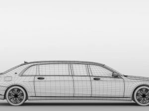 mercedes maybach s 650 pullman guard vv222 2018 3D Model