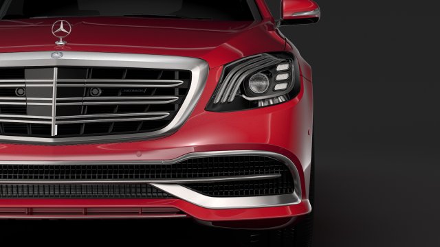 mercedes maybach s 560 x222 2018 3D Model .c4d .max .obj .3ds .fbx .stl .blend 