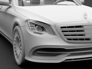 mercedes maybach s 560 x222 2018 3D Model