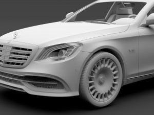 mercedes maybach s 650 x222 2018 3D Model