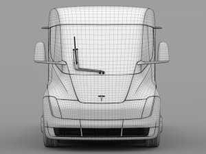 tesla semi 4axis 2018 Modèle 3D