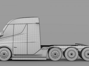 tesla semi 4axis 2018 Modèle 3D