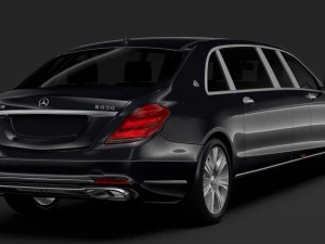 mercedes maybach s 650 pullman guard vv222 2019 3D Model