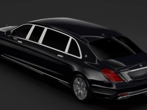 mercedes maybach s 650 pullman guard vv222 2019 3D Model