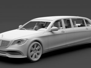 mercedes maybach s 650 pullman guard vv222 2019 Model 3D