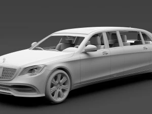 mercedes maybach s 650 pullman guard vv222 2019 3D Model