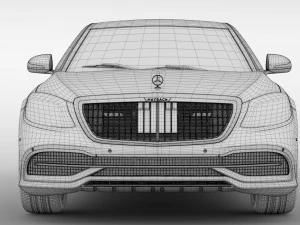 mercedes maybach s 650 pullman guard vv222 2019 3D Model