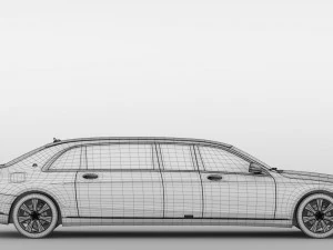 mercedes maybach s 650 pullman guard vv222 2019 3D Model