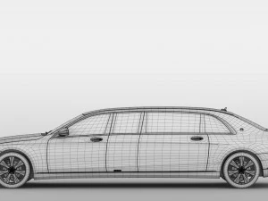 mercedes maybach s 650 pullman guard vv222 2019 3D Model