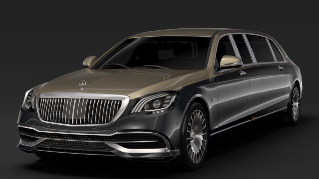 mercedes maybach s 650 pullman vv222 2019 3D Model .c4d .max .obj .3ds .fbx .stl .blend 