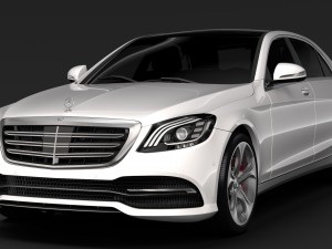 mercedes benz s 450 lang 4matic v222 2018 3D Model