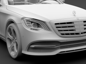 mercedes benz s 450 lang 4matic v222 2018 3D Model