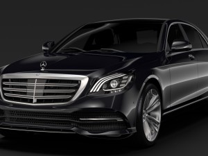 mercedes benz s 400 d lang 4matic v222 2018 Model 3D