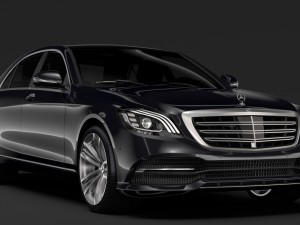 mercedes benz s 400 d lang 4matic v222 2018 Model 3D