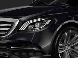 mercedes benz s 400 d lang 4matic v222 2018 3D Model