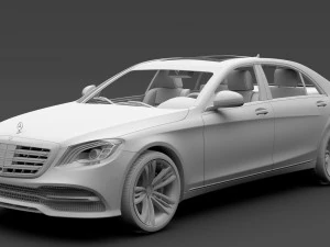 mercedes benz s 400 d lang 4matic v222 2018 3D Model