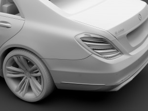 mercedes benz s 400 d lang 4matic v222 2018 Model 3D