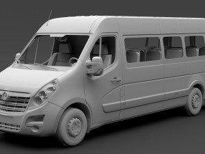 vauxhall movano l4h3 minibus 2018 Model 3D