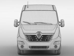 renault master l4h3 minibus 2018 3D 模型