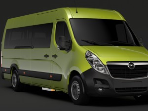 opel movano l4h3 minibus 2018 Model 3D