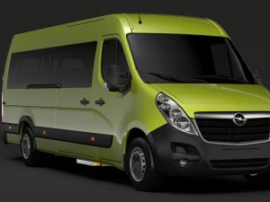opel movano l4h3 minibus 2018 Modello 3D