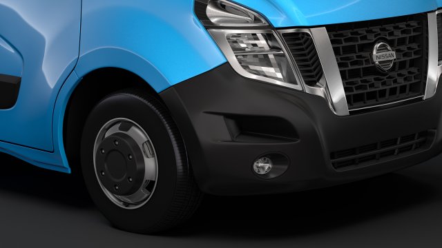 nissan nv 400 l4h3 minibus 2018 Model 3D .c4d .max .obj .3ds .fbx .stl .blend 