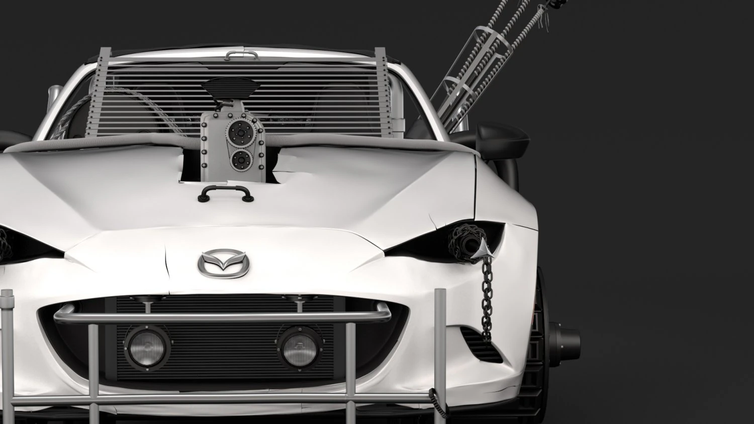 mad max mazda mx 5 maita crusher 3D Model .c4d .max .obj .3ds .fbx .stl .blend 