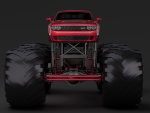 monster truck dodge challenger demon 3D Model