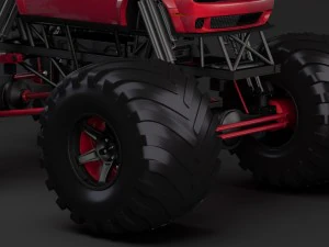 monster truck dodge challenger demon 3D Model