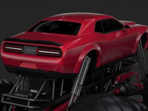 monster truck dodge challenger demon 3D Model