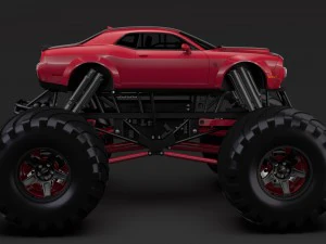 monster truck dodge challenger demon 3D Model