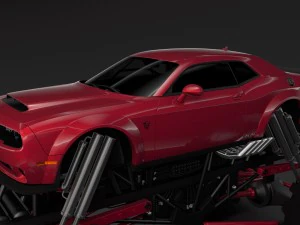 monster truck dodge challenger demon 3D Model